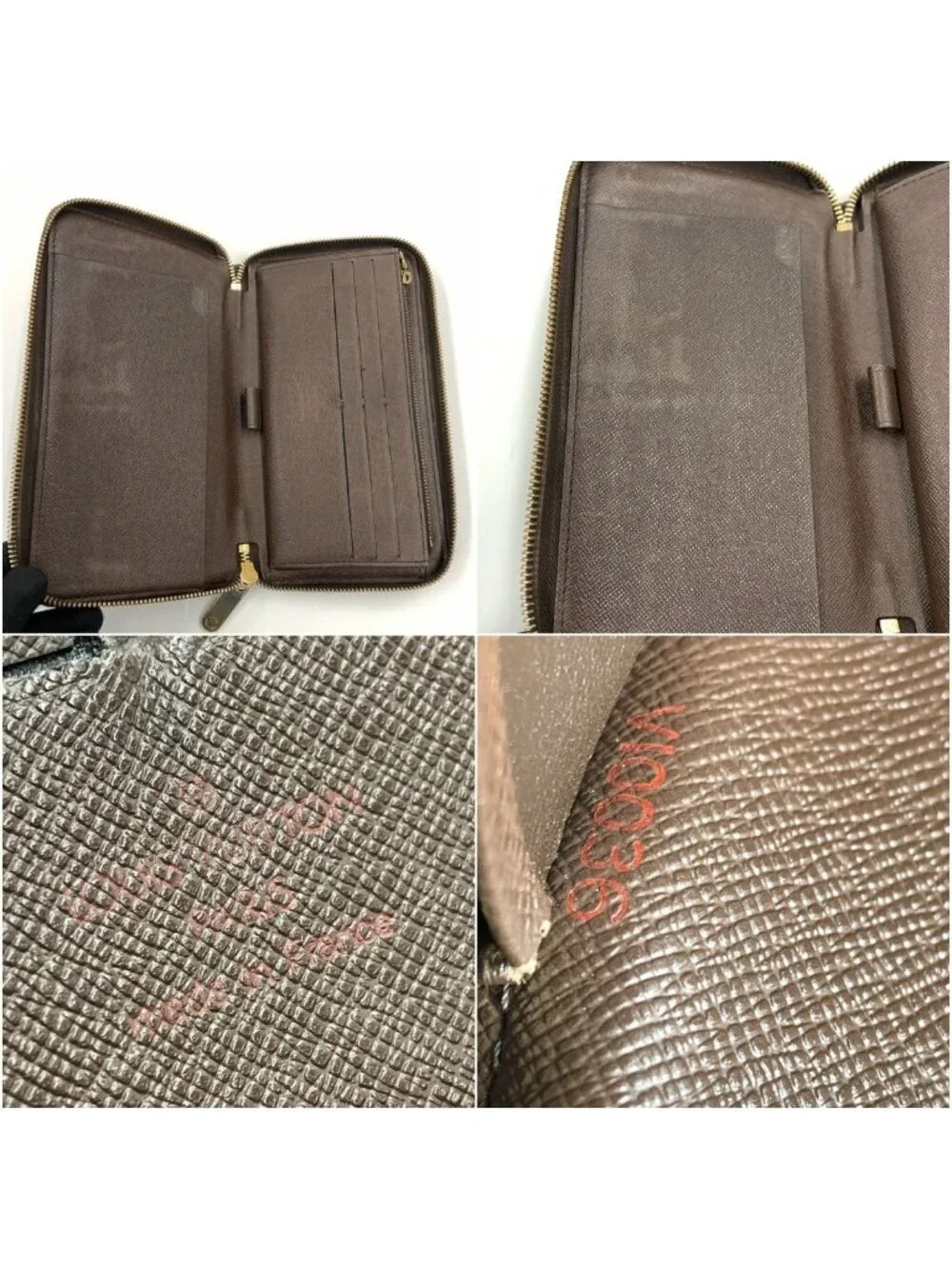 Louis Vuitton Damier Zippy Organizer Zip Around Wallet Brown